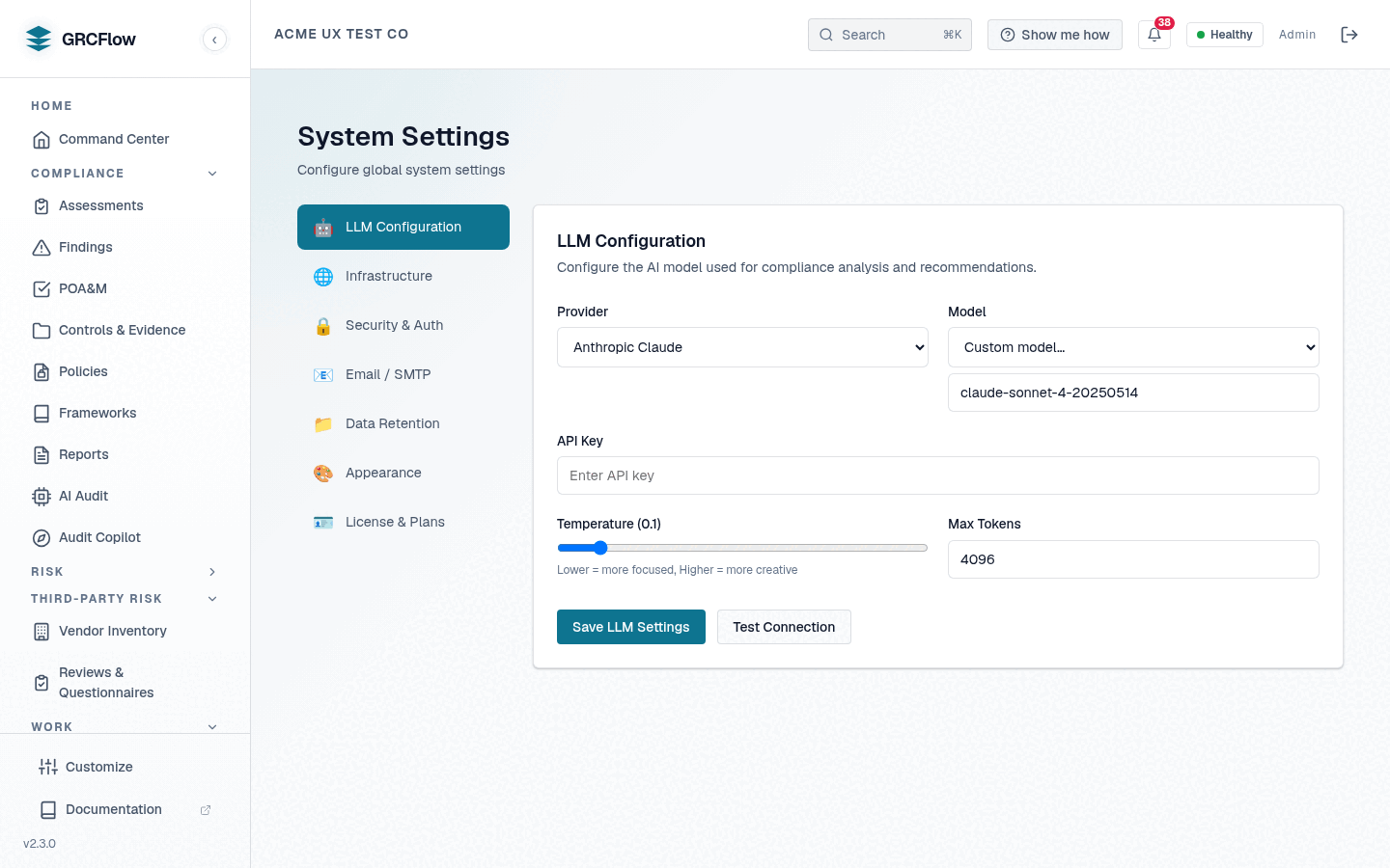 Admin Settings